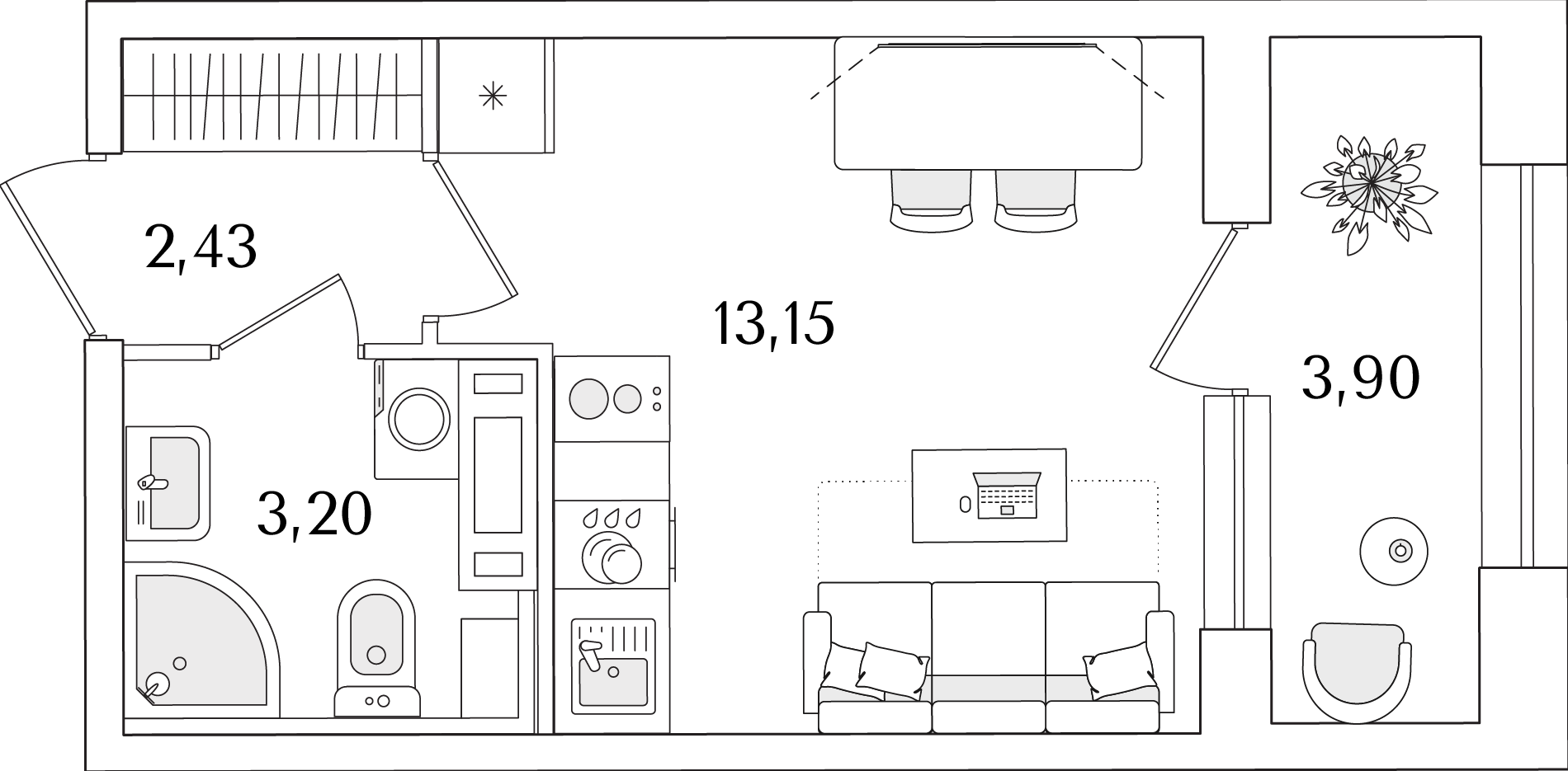студия, 20.73 м2, ЖК «Аурум»