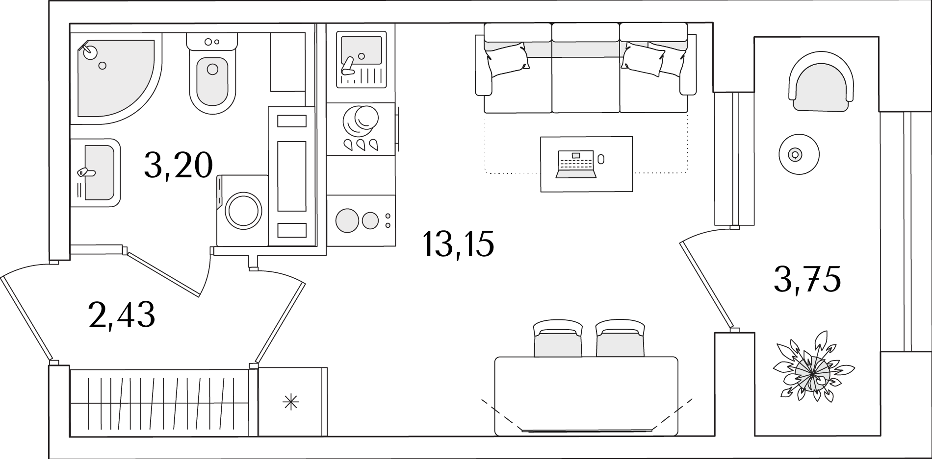 студия, 20.66 м2, ЖК «Аурум»