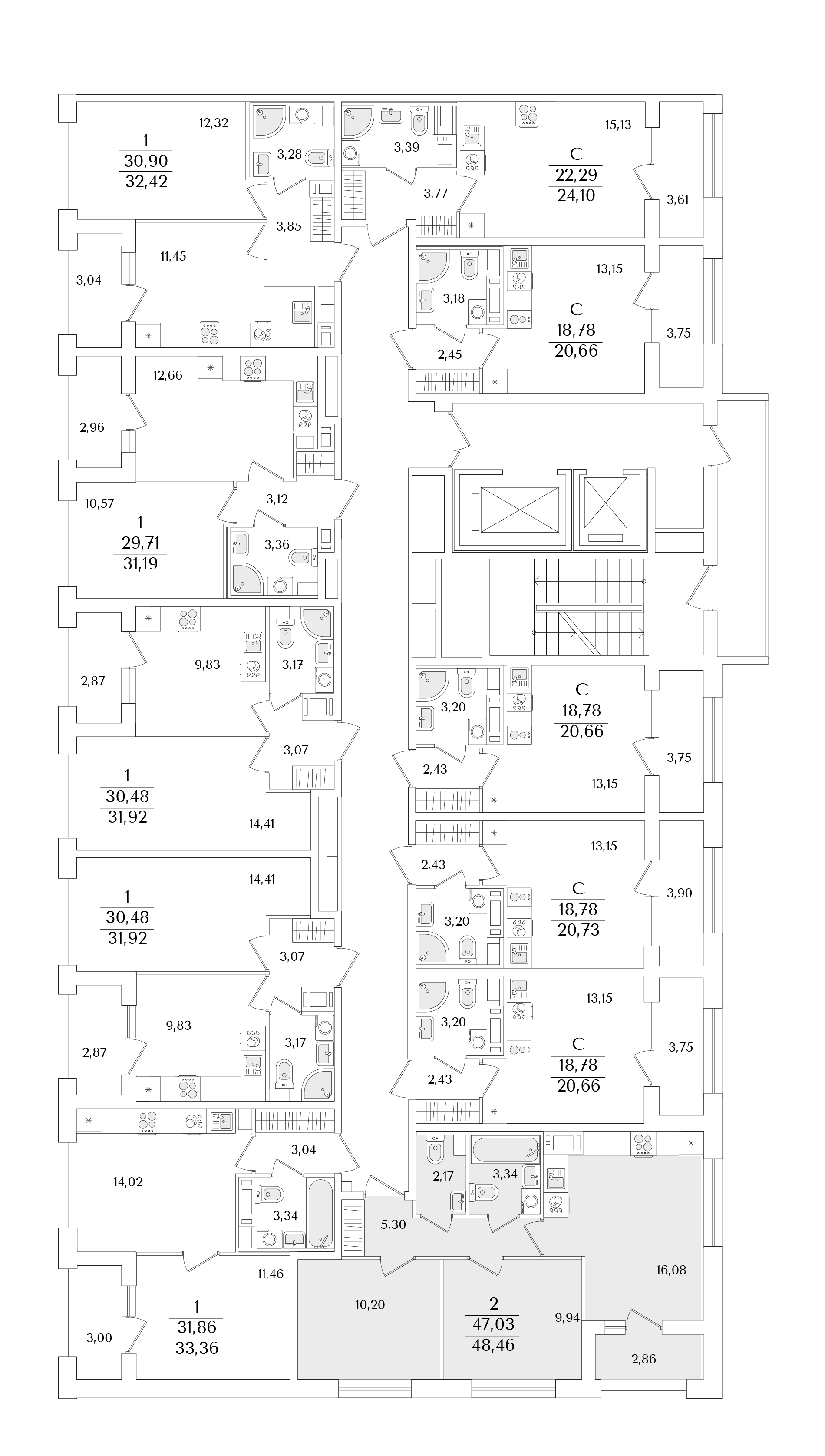 2-комнатная квартира, 48.46 кв.м, Аурум, изображение-2