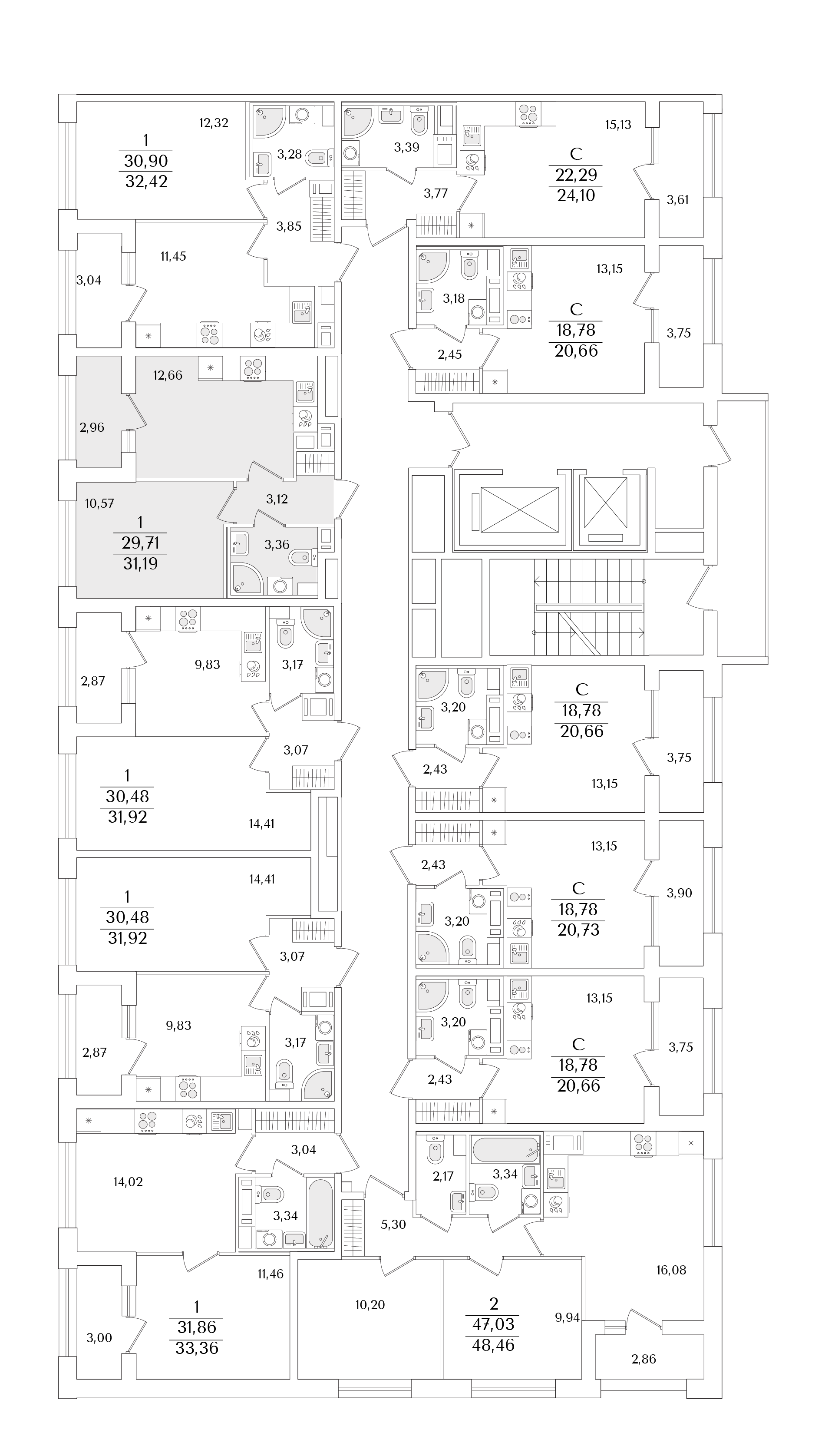 1-комнатная квартира, 31.19 кв.м, Аурум, изображение-2