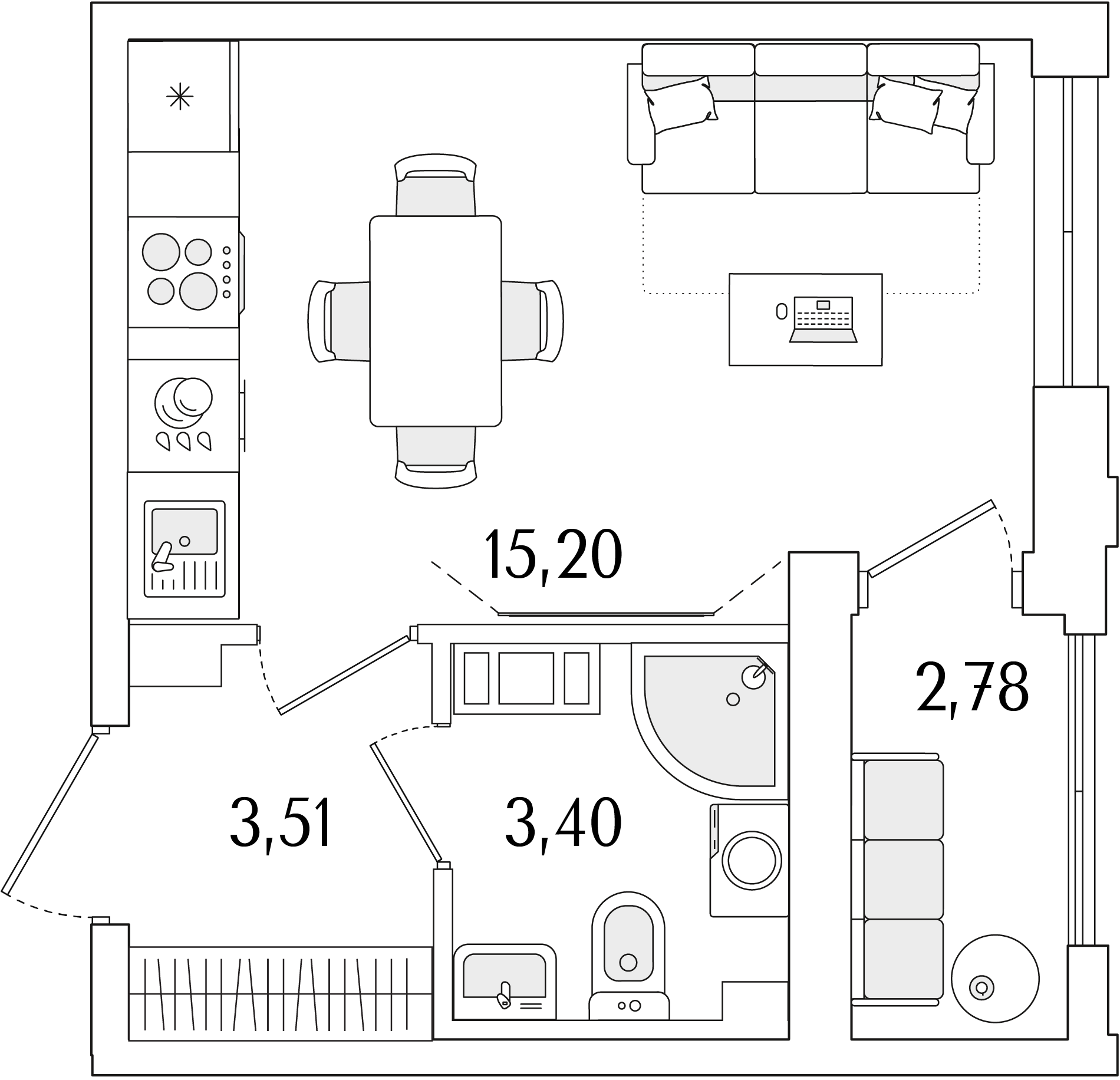 23.5 кв.м, ЖК «Гранат» 23.5 кв.м, ЖК «Гранат»