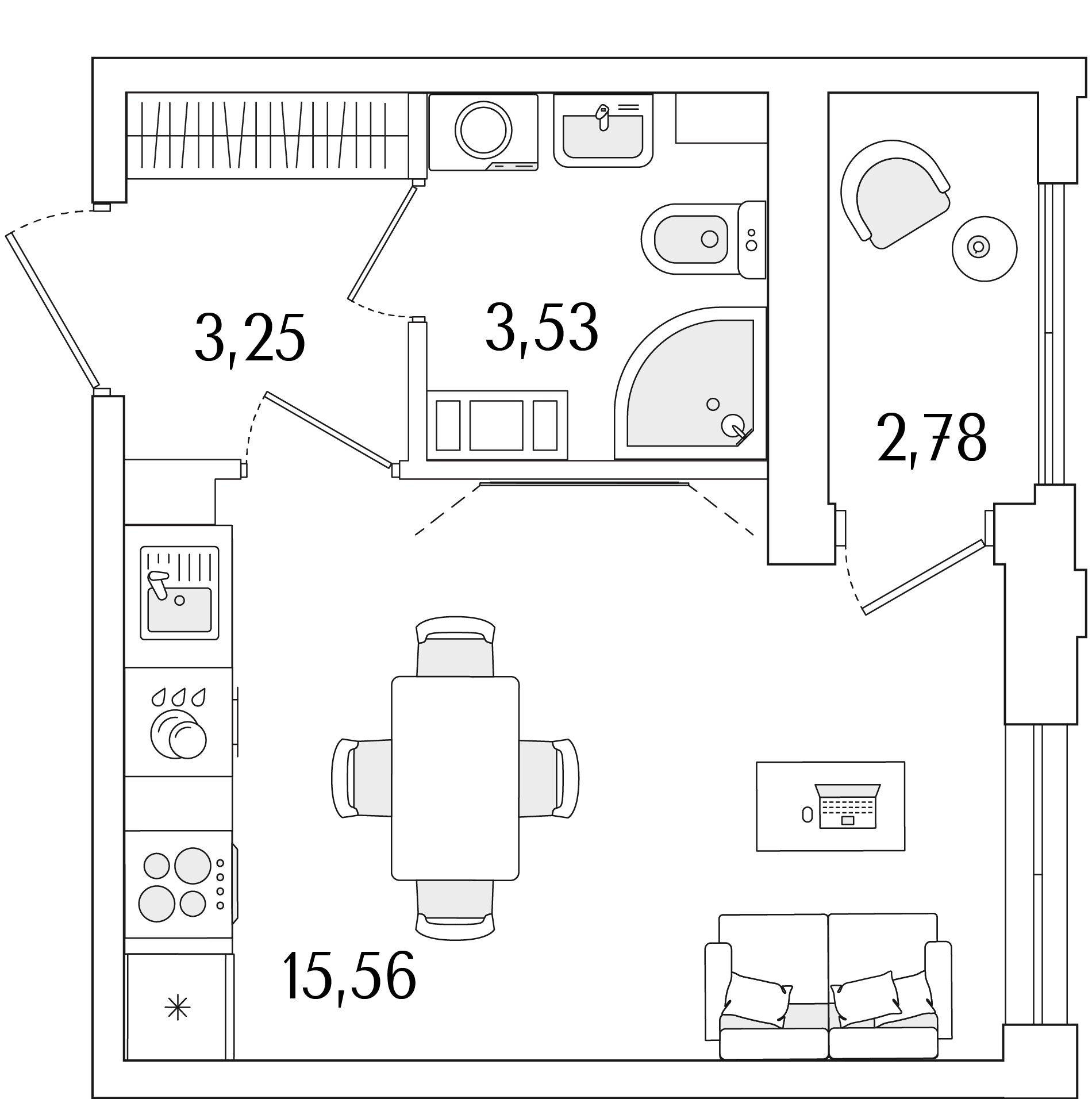 студия, 23.73 м2, ЖК «Гранат»