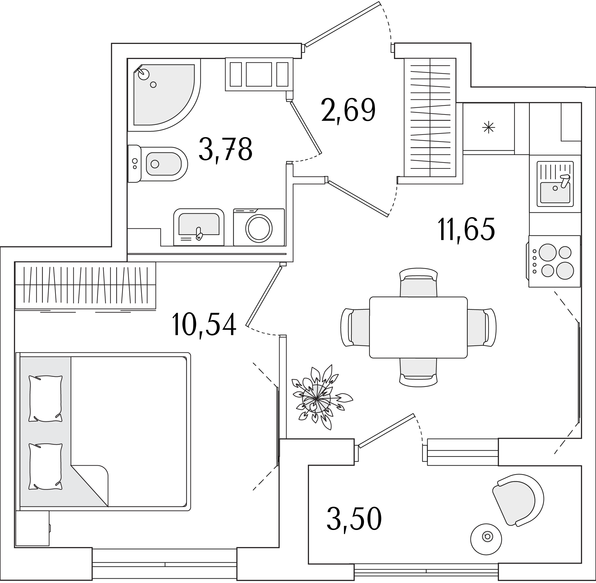 1-комнатная, 30.4 м², 5 этаж из 13, ЖК «Гранат»