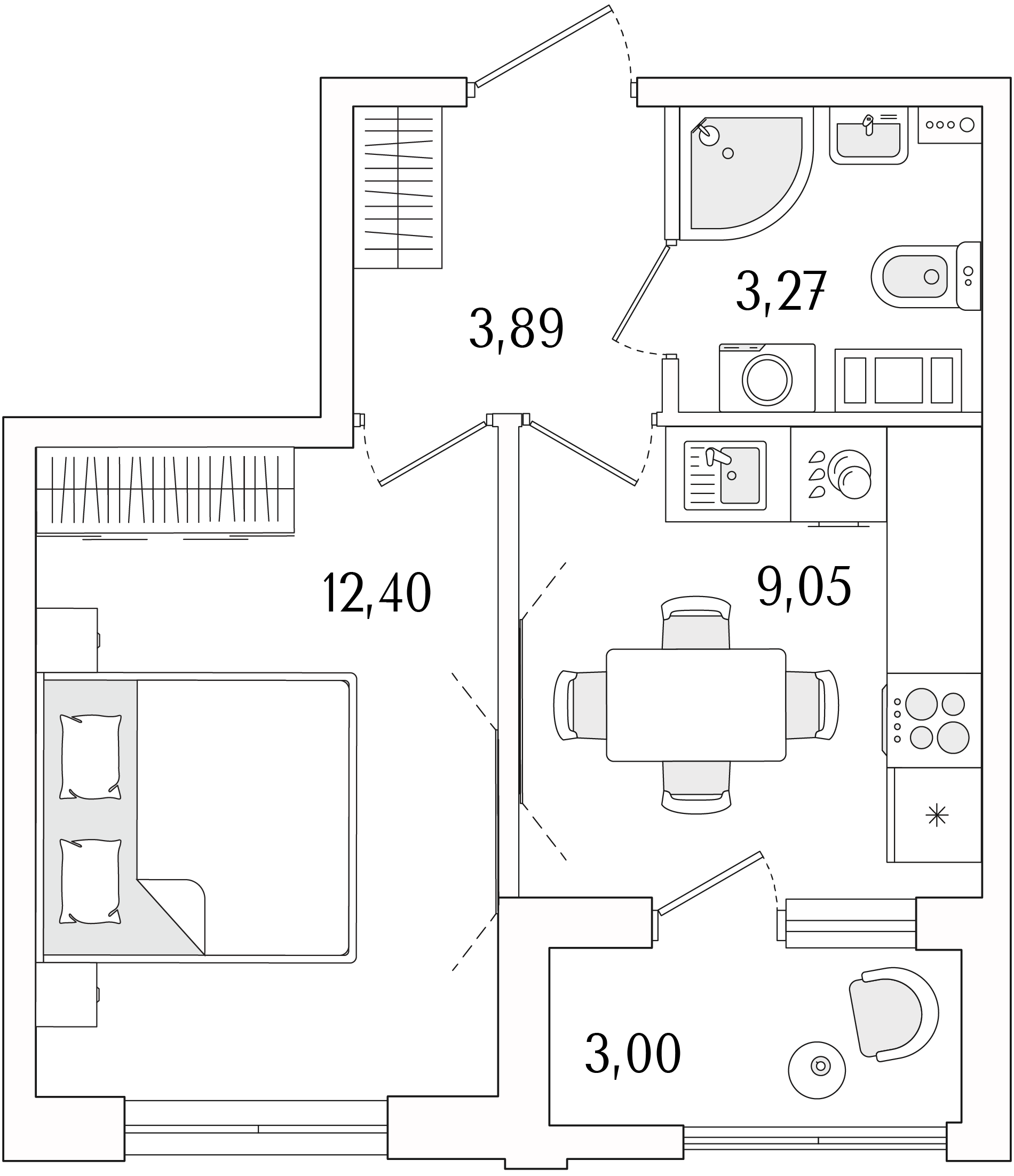 1-комнатная квартира, 30.11 кв.м, ЖК «Гранат» 1-комнатная квартира, 30.11 кв.м, ЖК «Гранат»