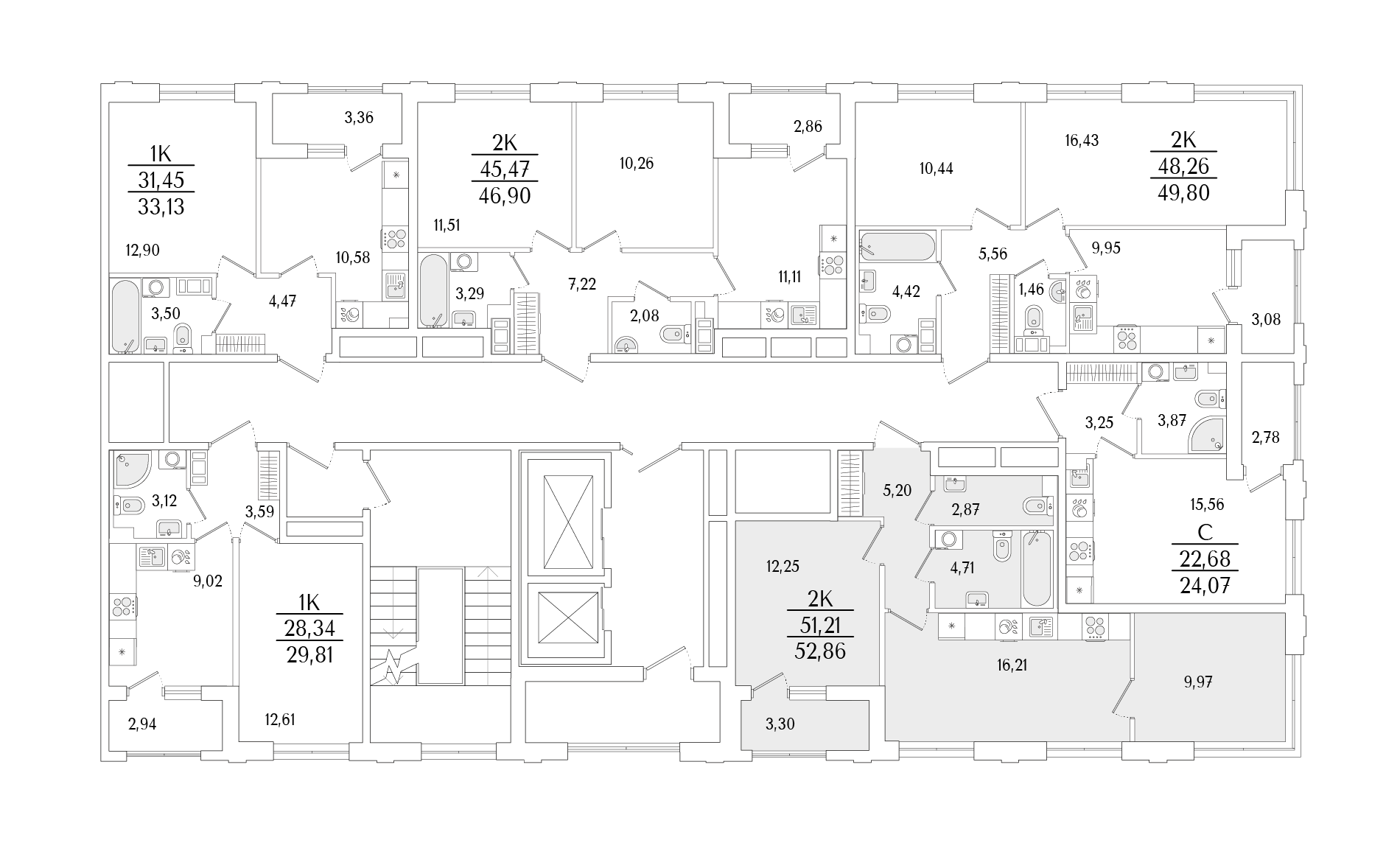 2-комнатная квартира, 52.86 кв.м, Гранат, изображение-2 2-комнатная квартира, 52.86 кв.м, Гранат, изображение-2