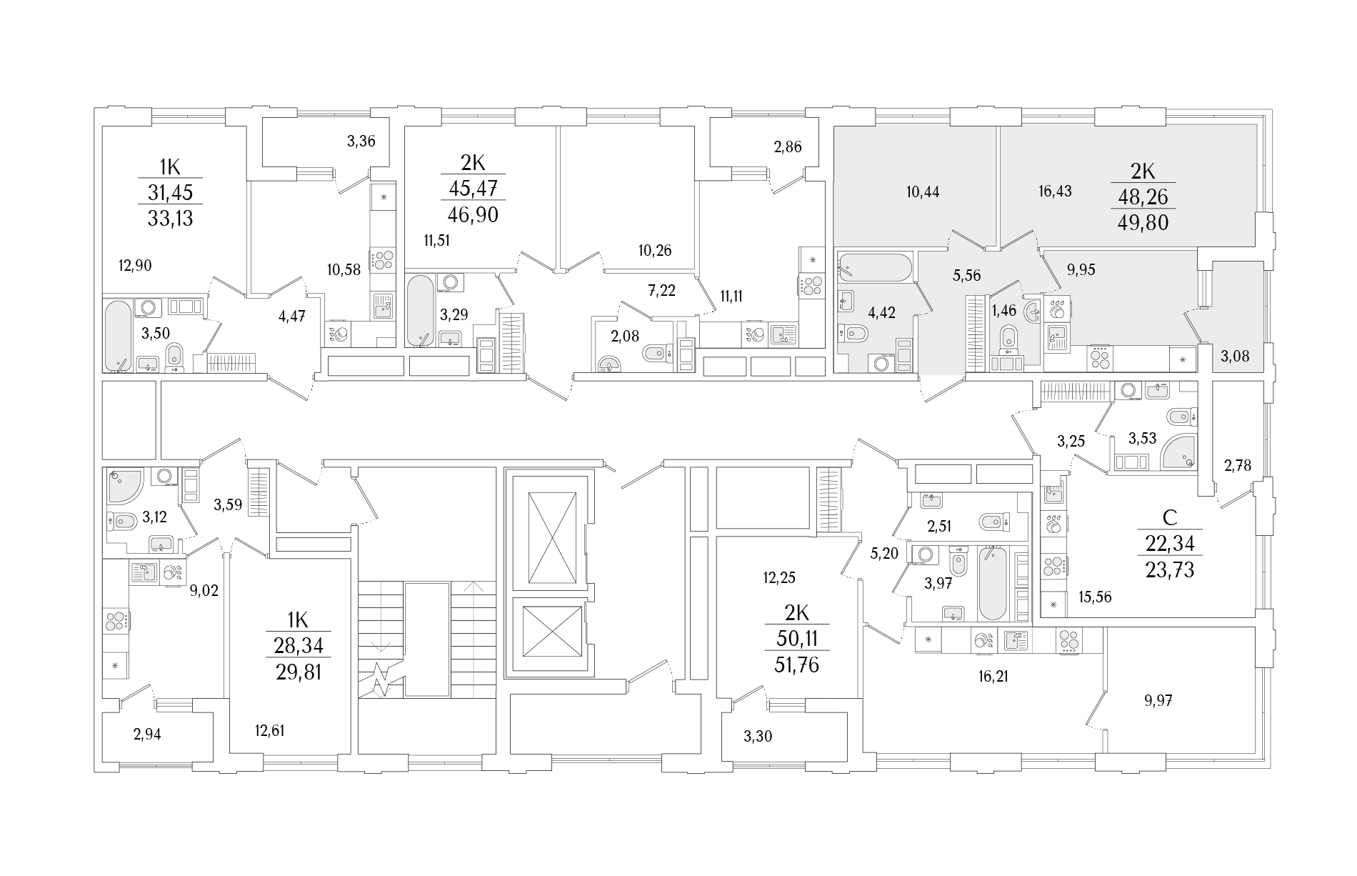 2-комнатная квартира, 49.8 кв.м, Гранат, изображение-2 2-комнатная квартира, 49.8 кв.м, Гранат, изображение-2