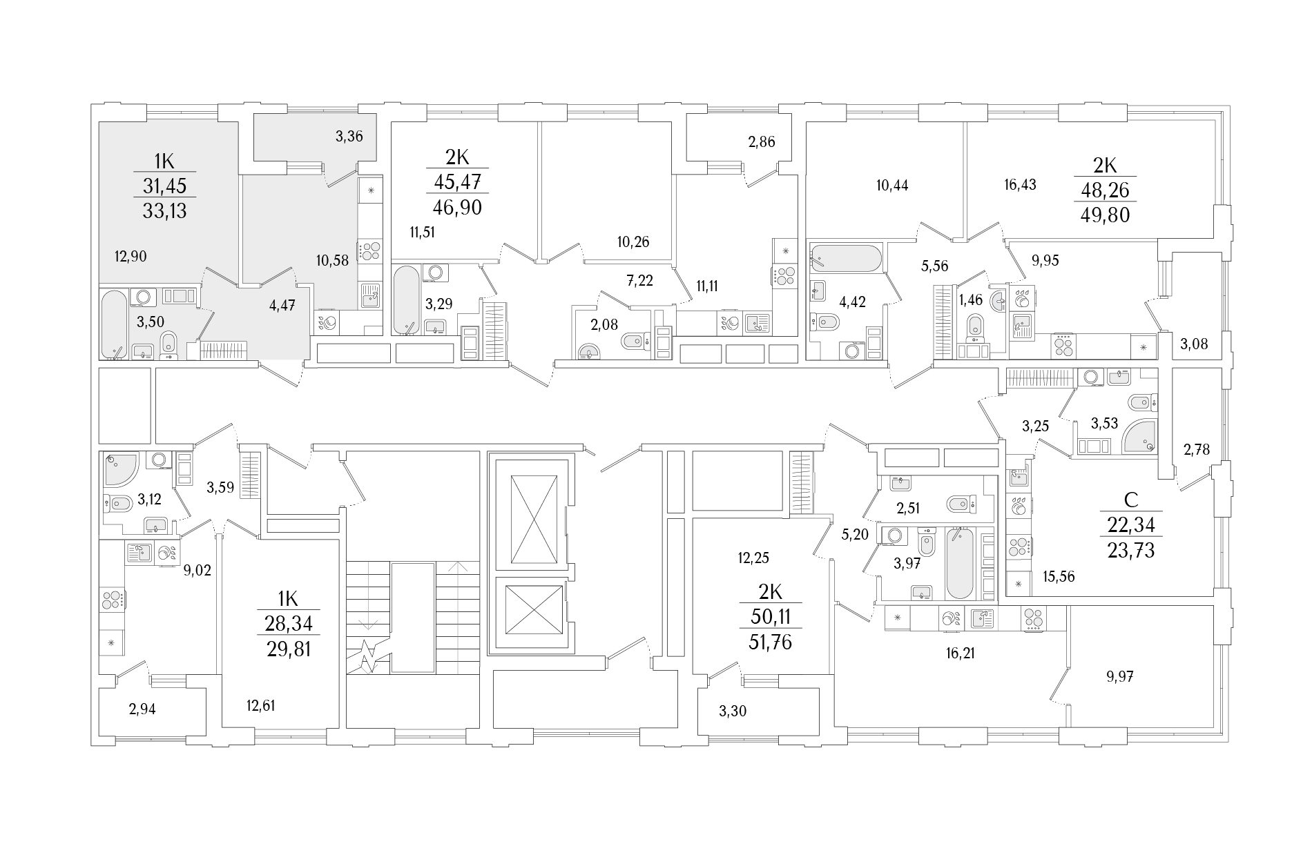 1-комнатная квартира, 33.13 кв.м, Гранат, изображение-2 1-комнатная квартира, 33.13 кв.м, Гранат, изображение-2