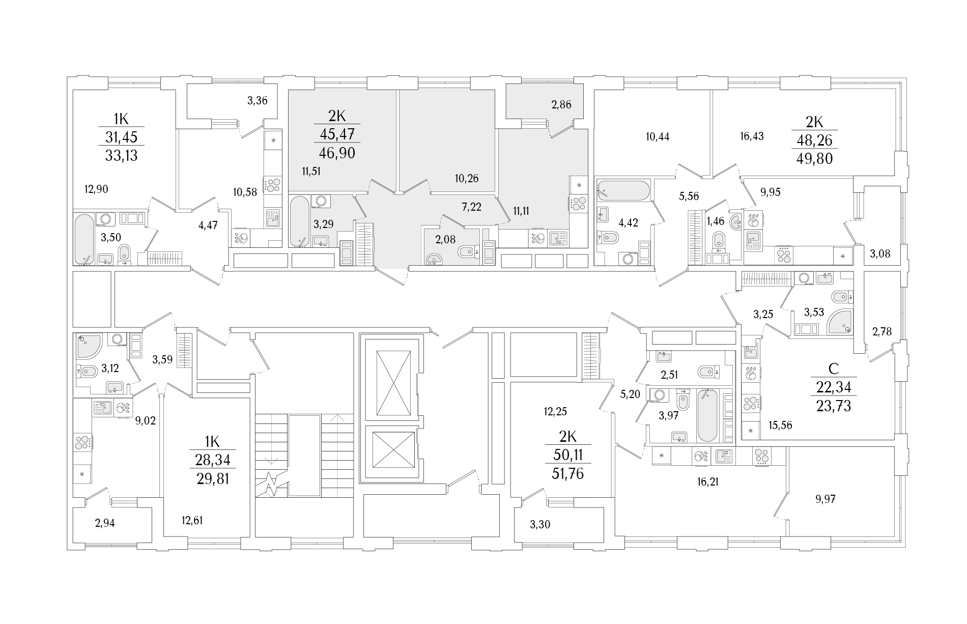 2-комнатная квартира, 46.9 кв.м, Гранат, изображение-2 2-комнатная квартира, 46.9 кв.м, Гранат, изображение-2