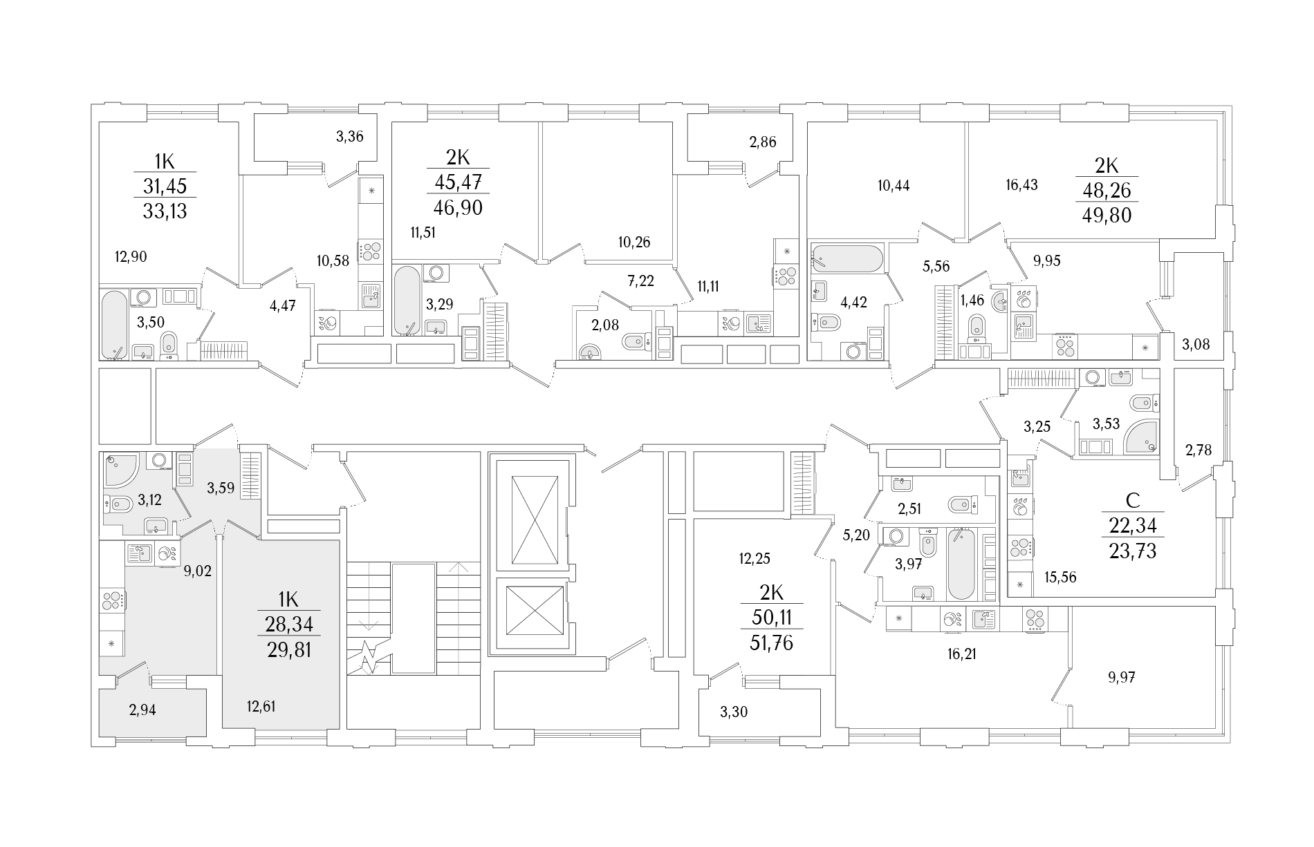 1-комнатная квартира, 29.81 кв.м, Гранат, изображение-2 1-комнатная квартира, 29.81 кв.м, Гранат, изображение-2