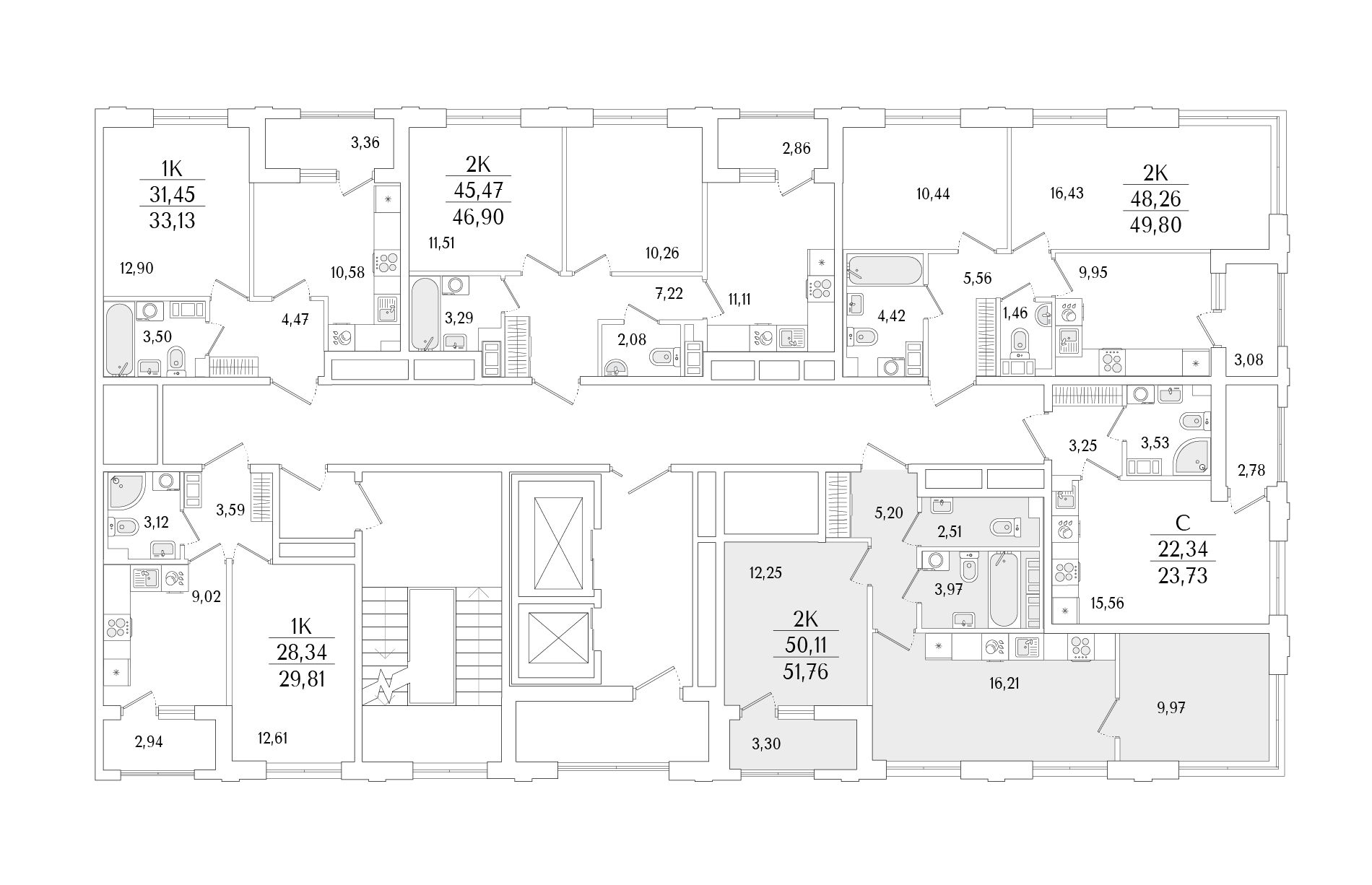 2-комнатная квартира, 51.76 кв.м, Гранат, изображение-2 2-комнатная квартира, 51.76 кв.м, Гранат, изображение-2