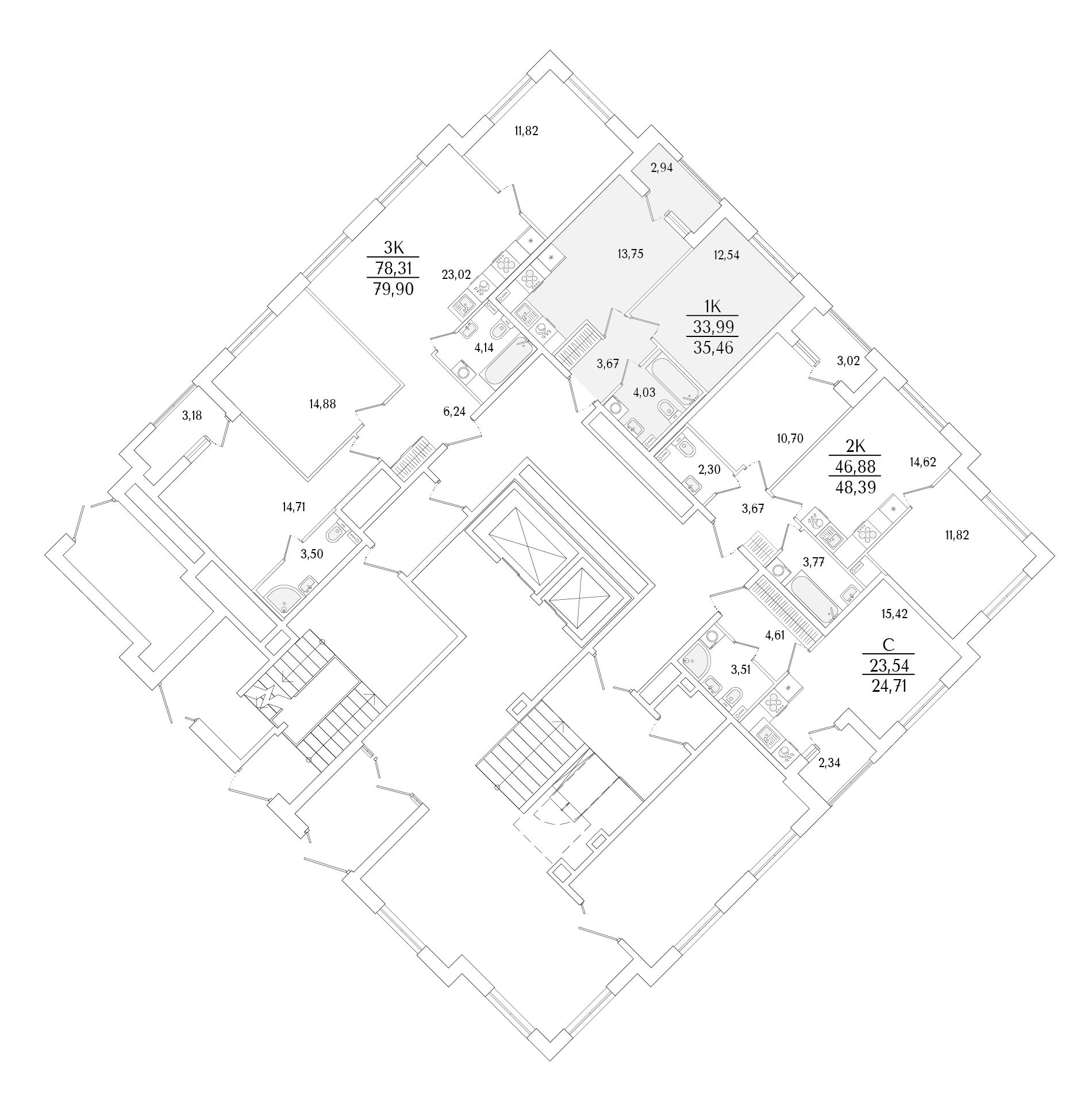 1-комнатная квартира, 35.46 кв.м, Гранат, изображение-2