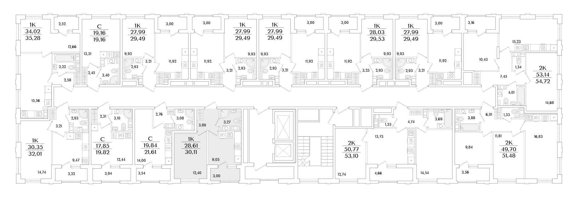 1-комнатная квартира, 30.11 кв.м, Гранат, изображение-2