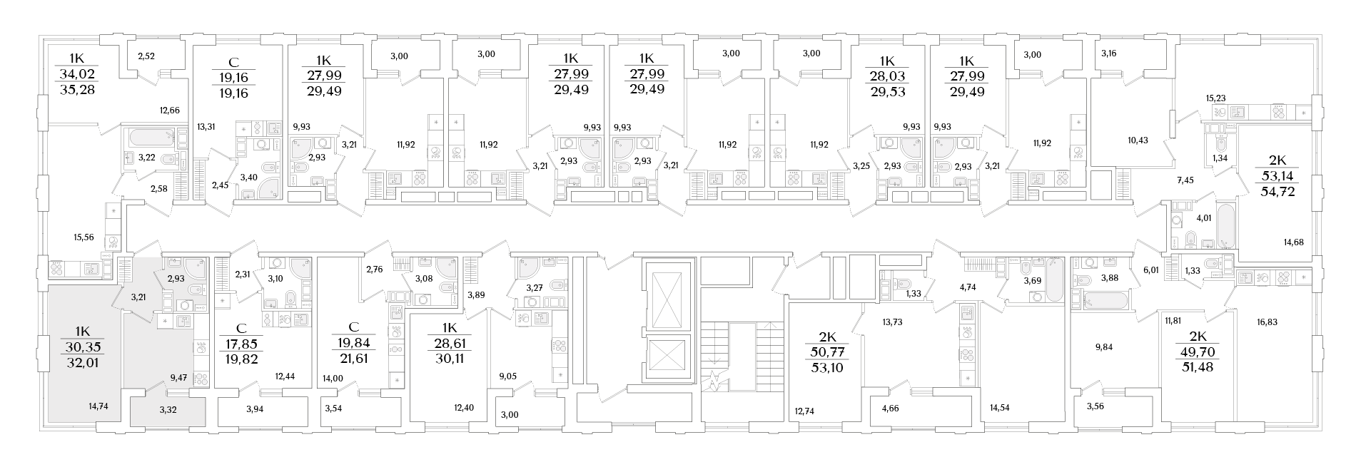 1-комнатная квартира, 32.01 кв.м, Гранат, изображение-2