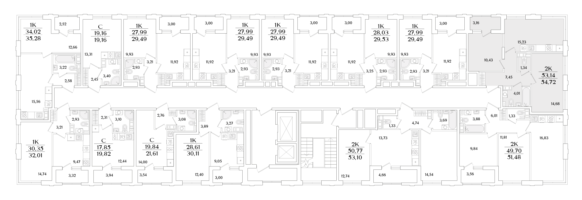 2-комнатная квартира, 54.72 кв.м, Гранат, изображение-2