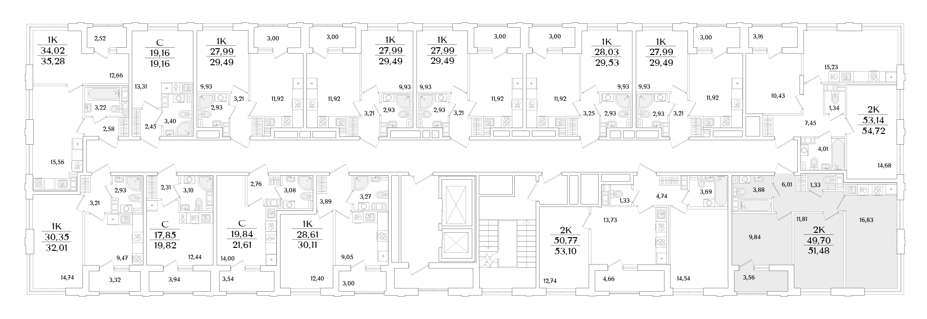 2-комнатная квартира, 51.48 кв.м, Гранат, изображение-2