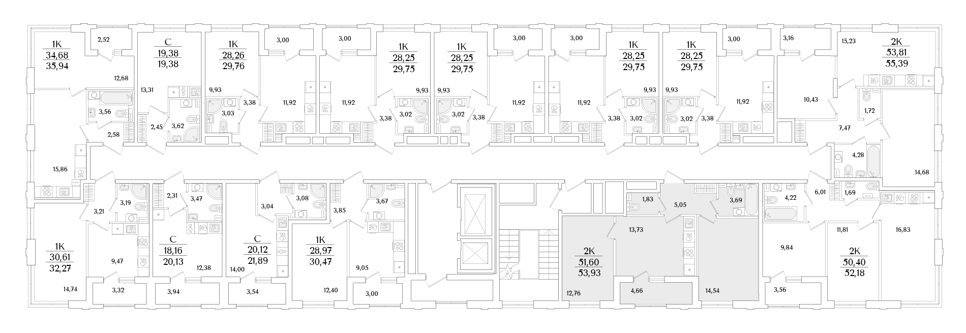 2-комнатная квартира, 53.93 кв.м, Гранат, изображение-2