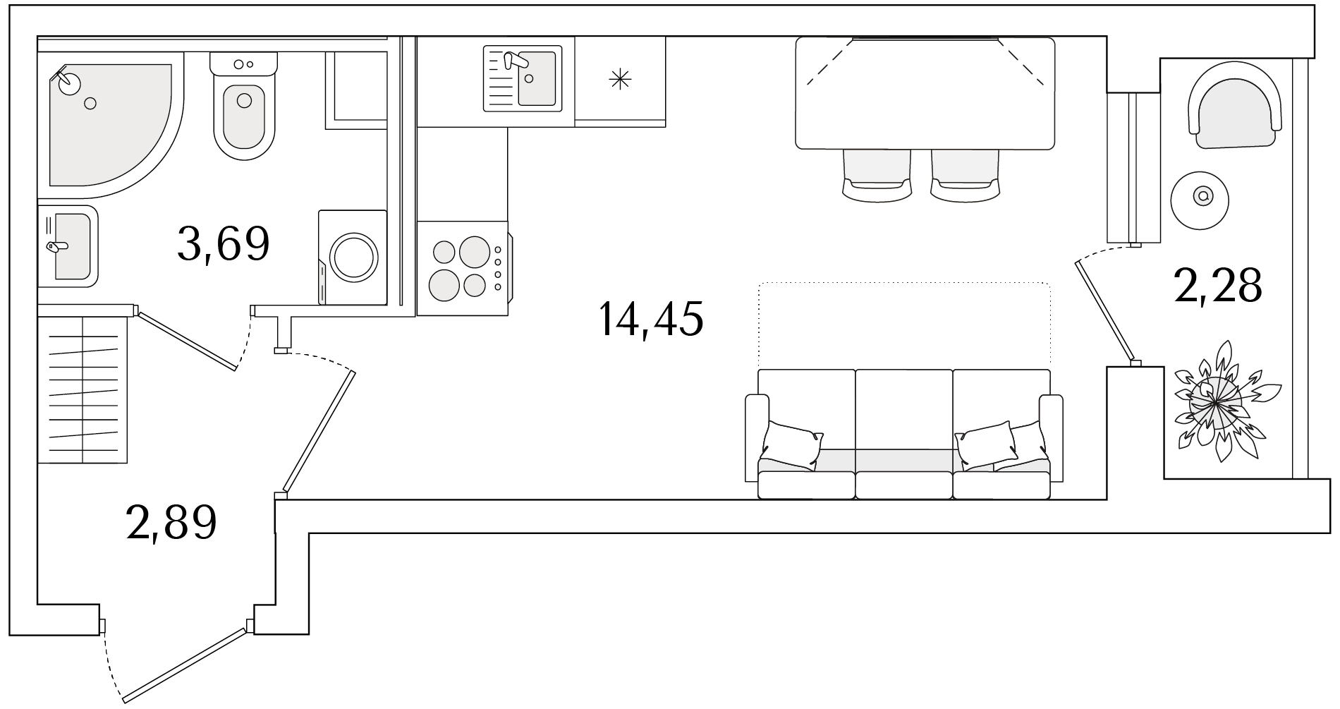 Планировка Студия 1