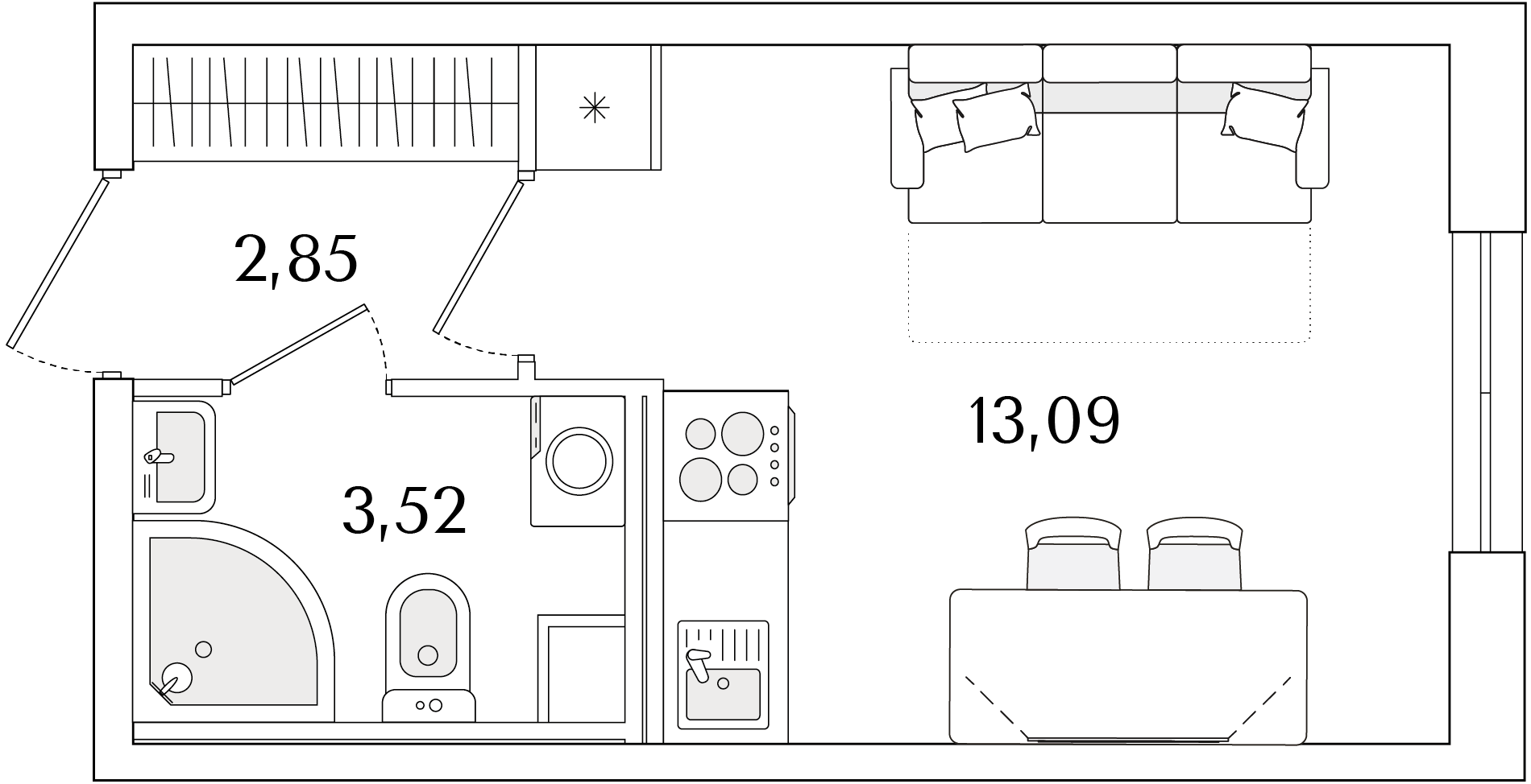 Планировка Студия 1