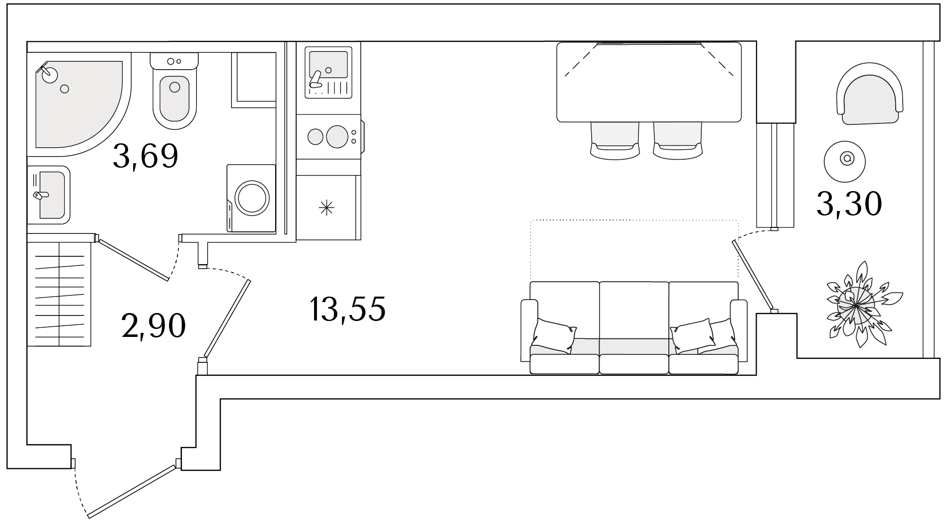 Планировка Студия 1