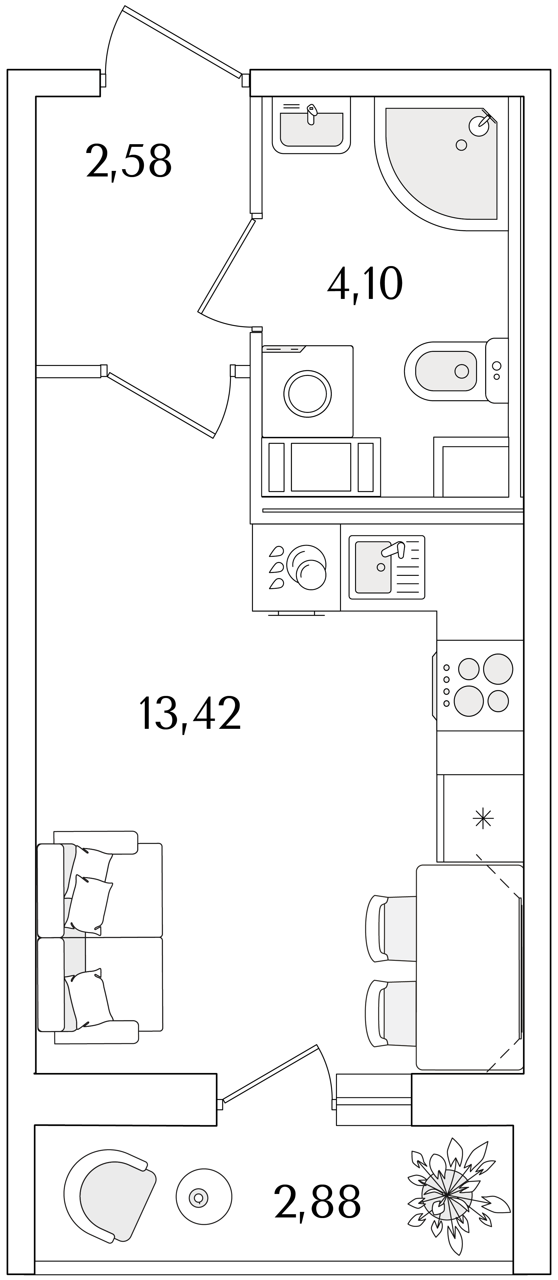 Планировка Студия 1