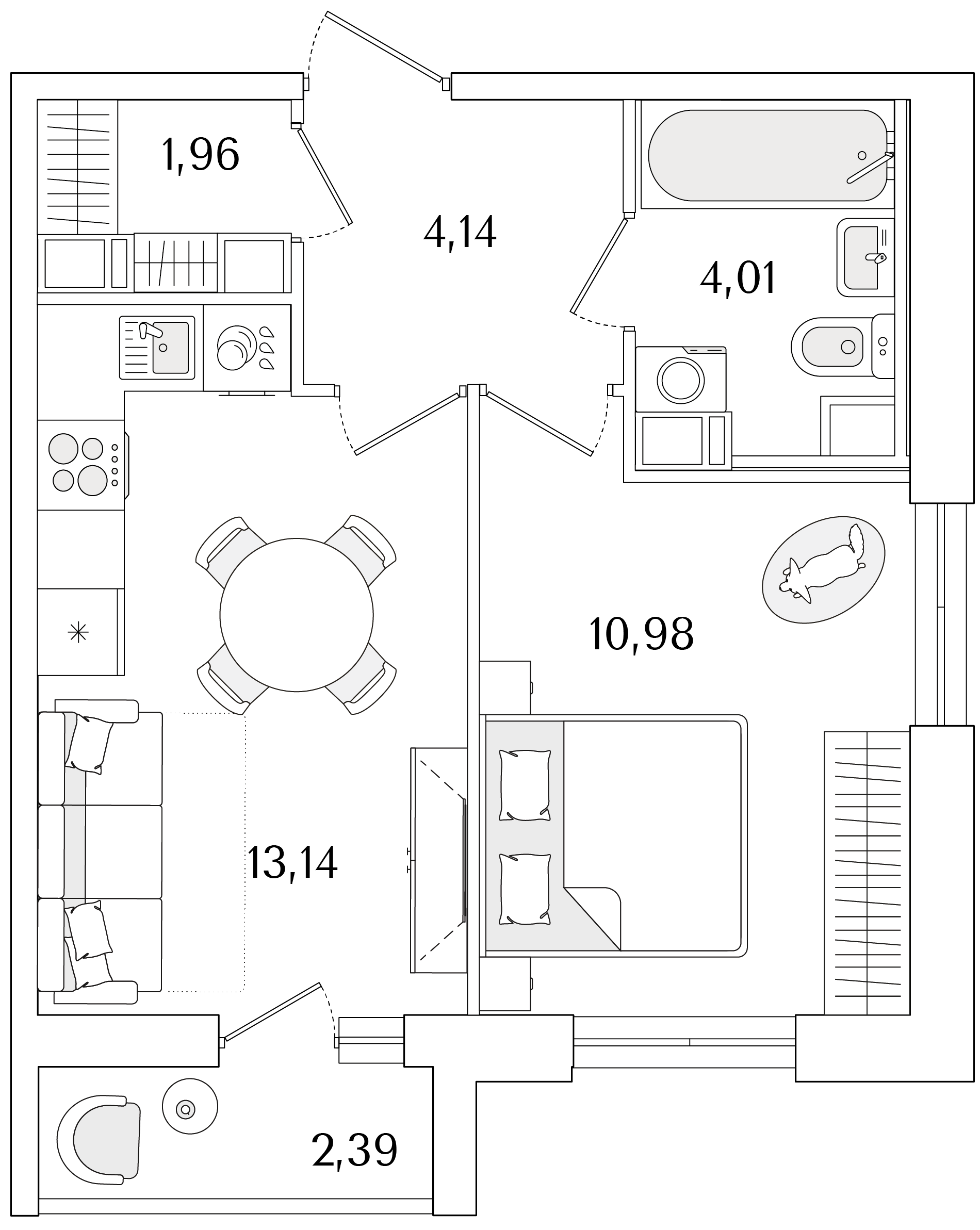 1-комнатная, 35.43 м2, ЖК «Кинопарк» 1-комнатная, 35.43 м2, ЖК «Кинопарк»