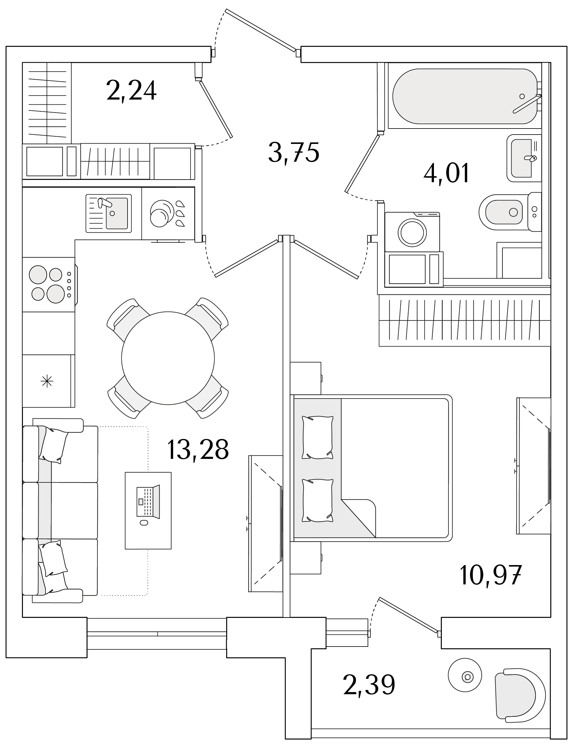 1-комнатная, 35.45 м2, ЖК «Кинопарк» 1-комнатная, 35.45 м2, ЖК «Кинопарк»