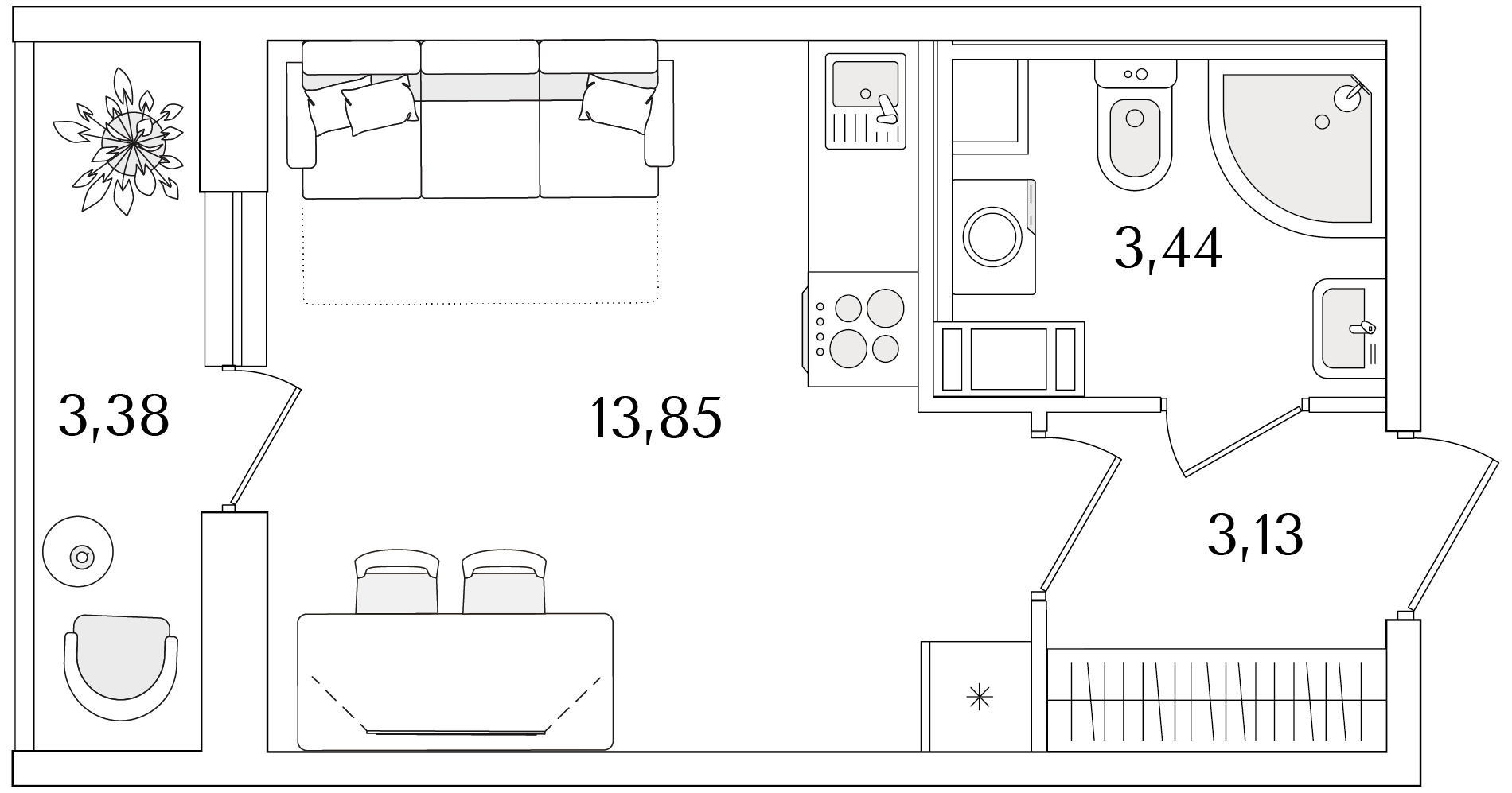 студия, 22.11 м2, ЖК «Кинопарк» студия, 22.11 м2, ЖК «Кинопарк»