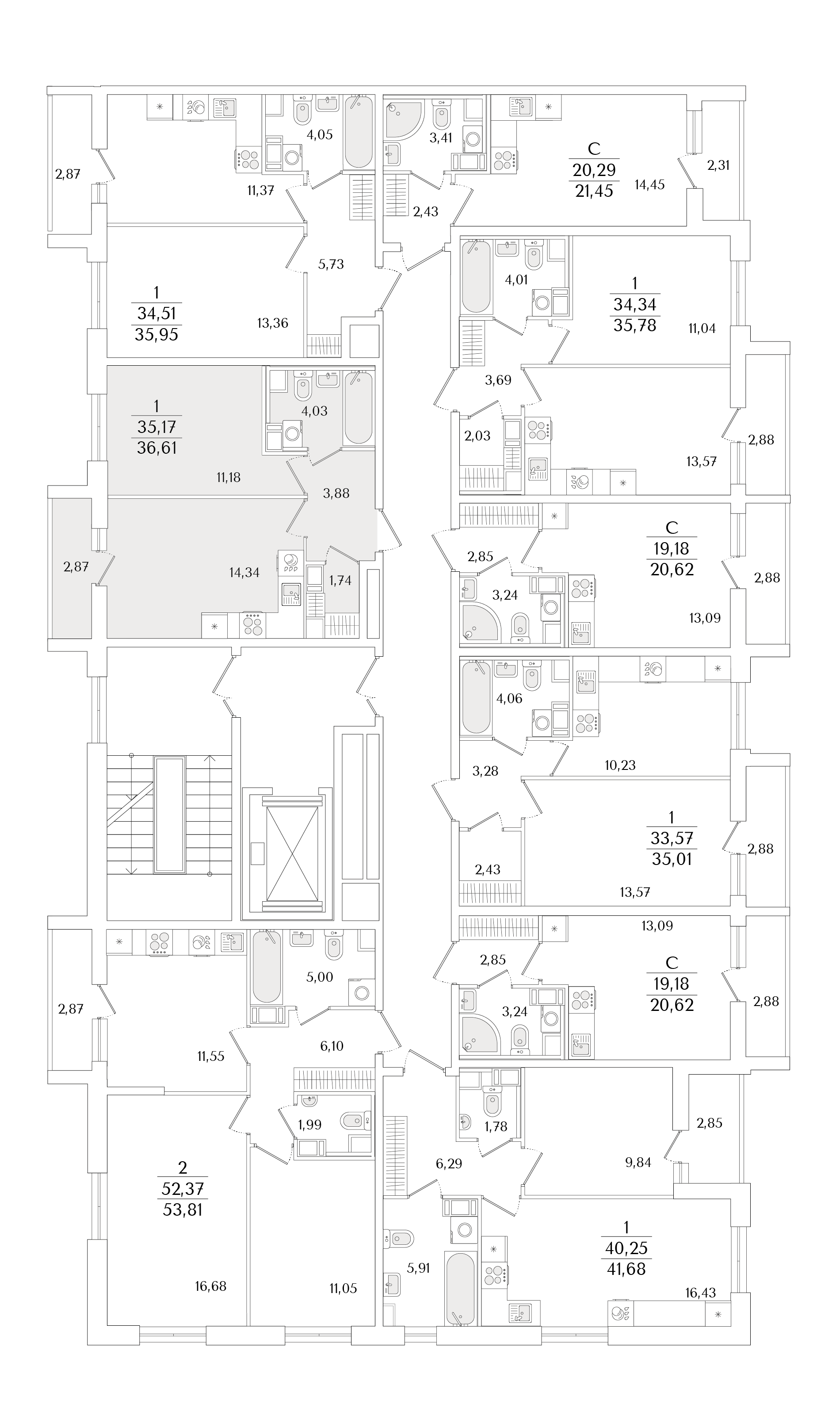 1-комнатная квартира, 36.61 кв.м, Кинопарк, изображение-2