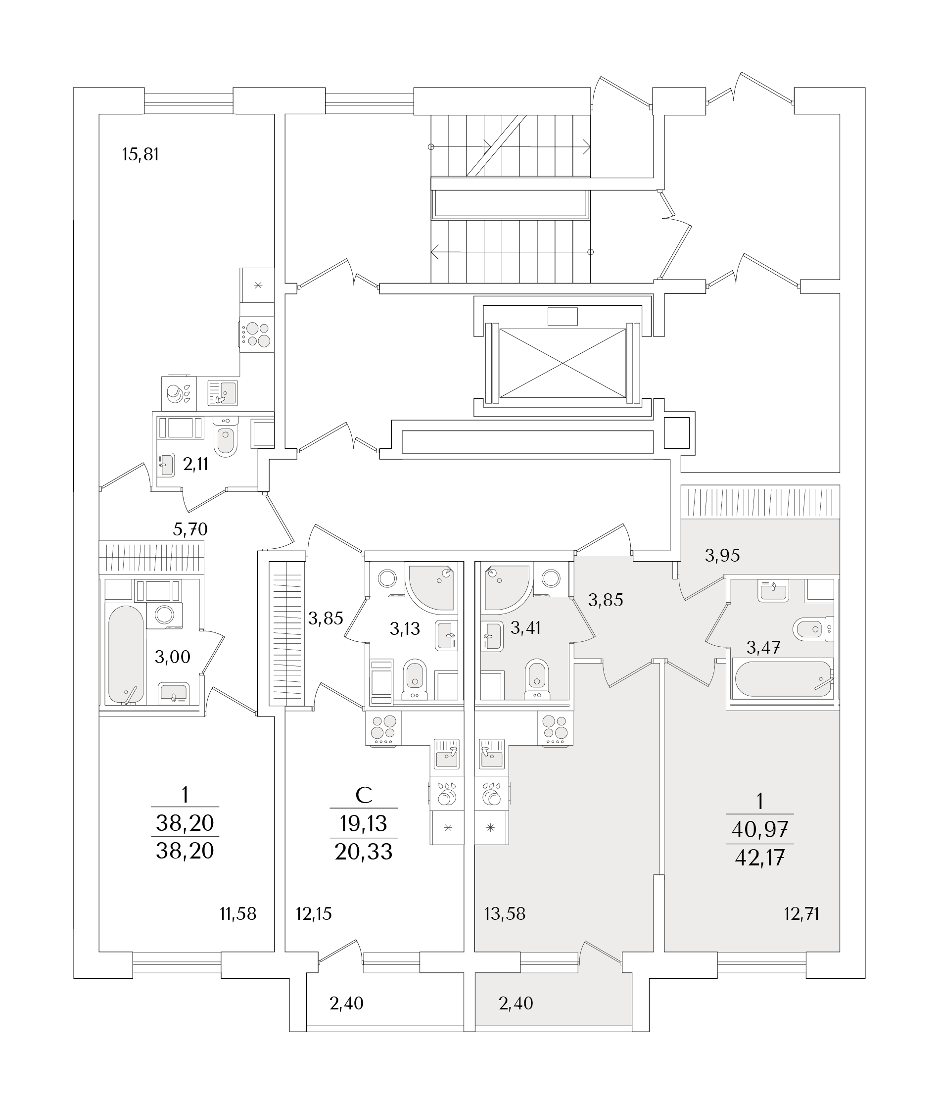 1-комнатная квартира, 42.17 кв.м, Кинопарк, изображение-2