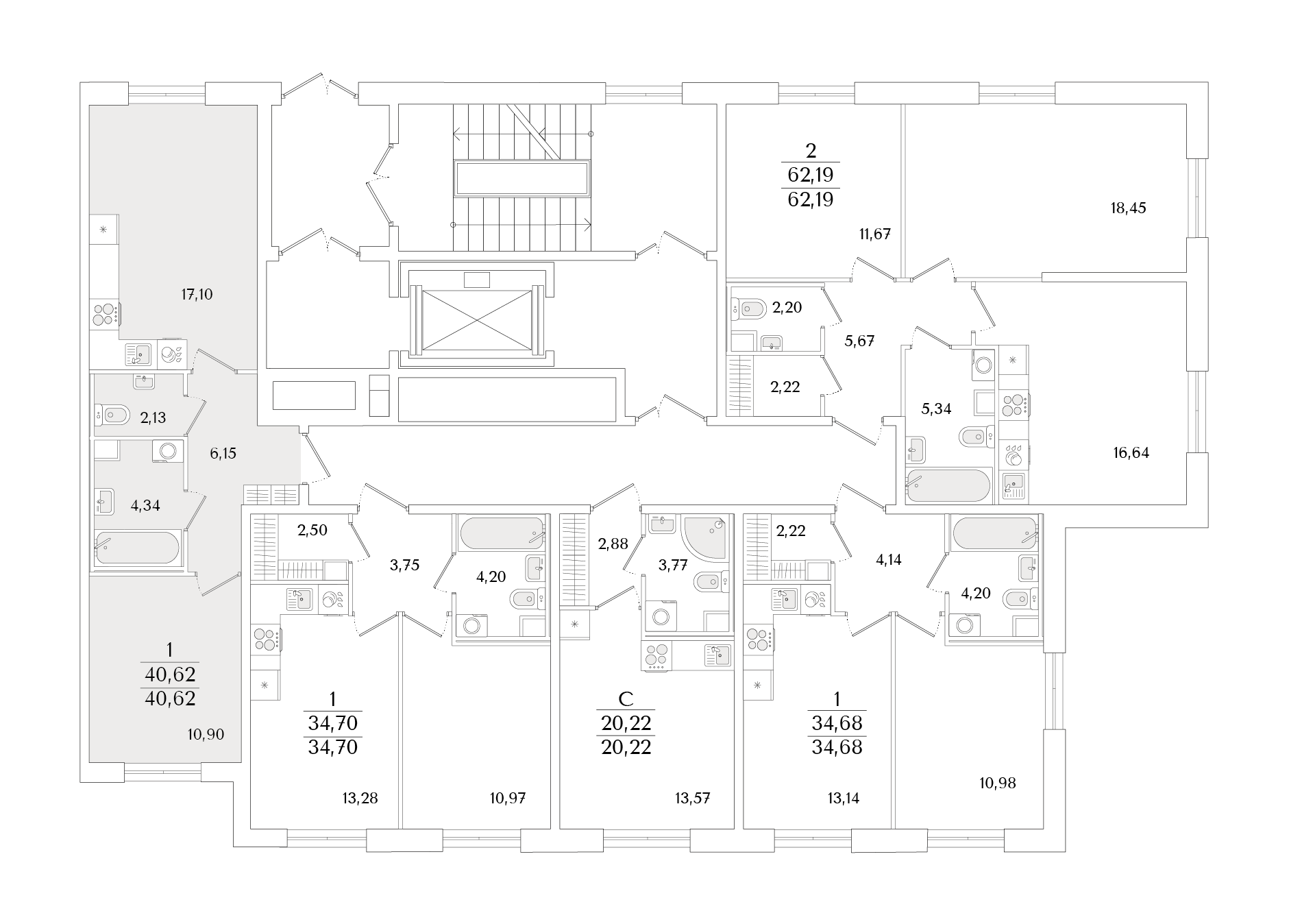 1-комнатная квартира, 40.62 кв.м, Кинопарк, изображение-2 1-комнатная квартира, 40.62 кв.м, Кинопарк, изображение-2