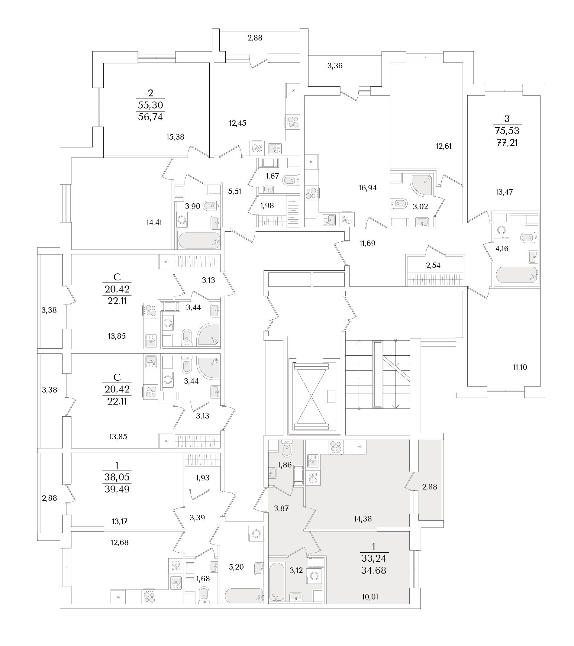 1-комнатная квартира, 34.68 кв.м, Кинопарк, изображение-2 1-комнатная квартира, 34.68 кв.м, Кинопарк, изображение-2
