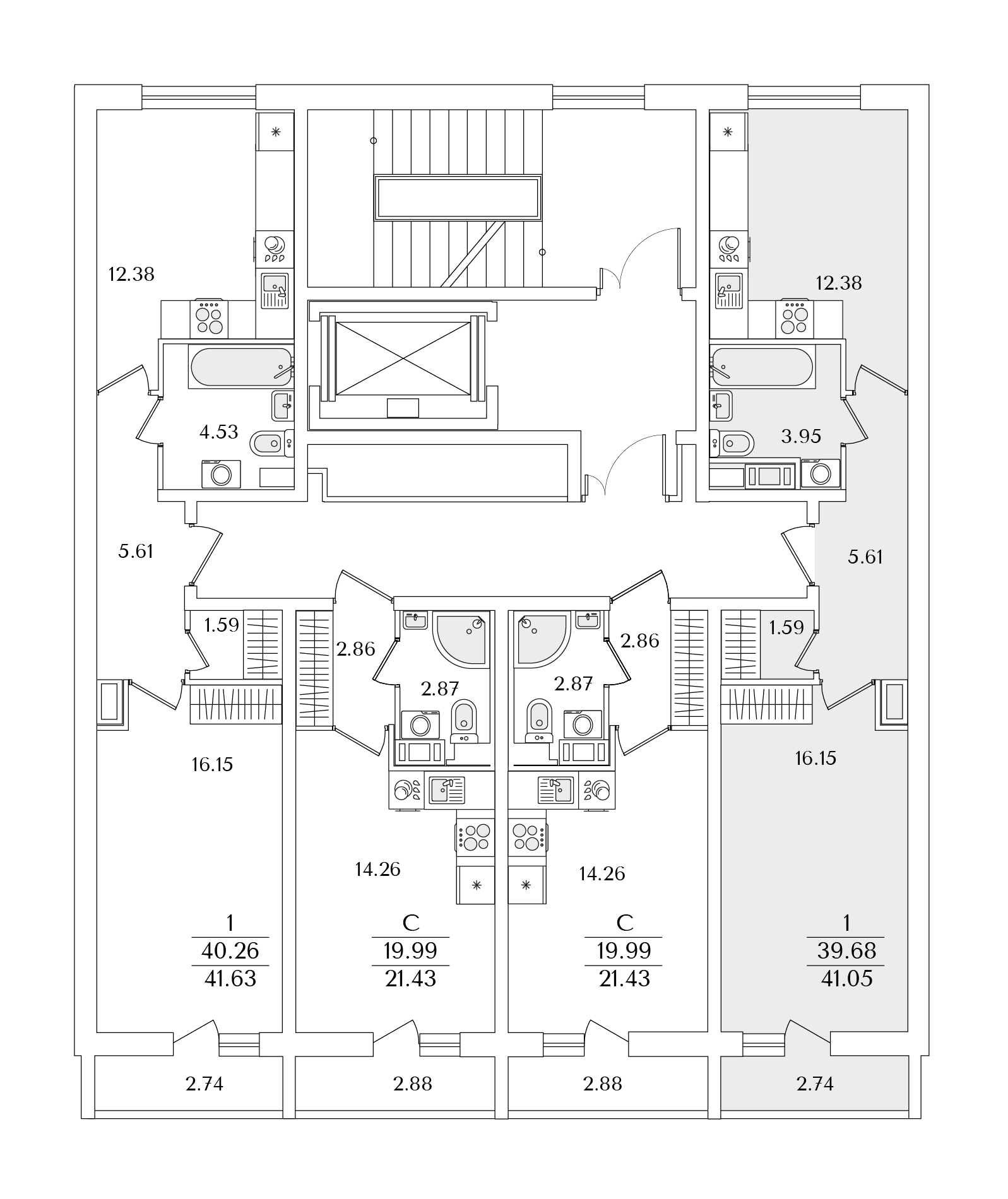 1-комнатная квартира, 41.05 кв.м, Кинопарк, изображение-2