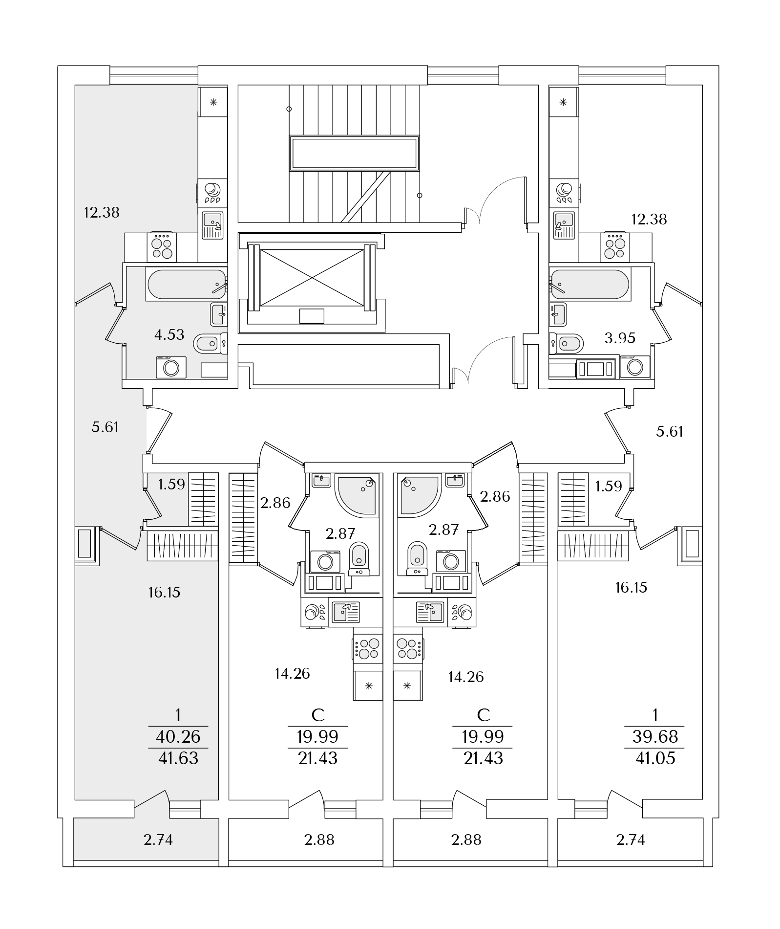 1-комнатная квартира, 41.63 кв.м, Кинопарк, изображение-2