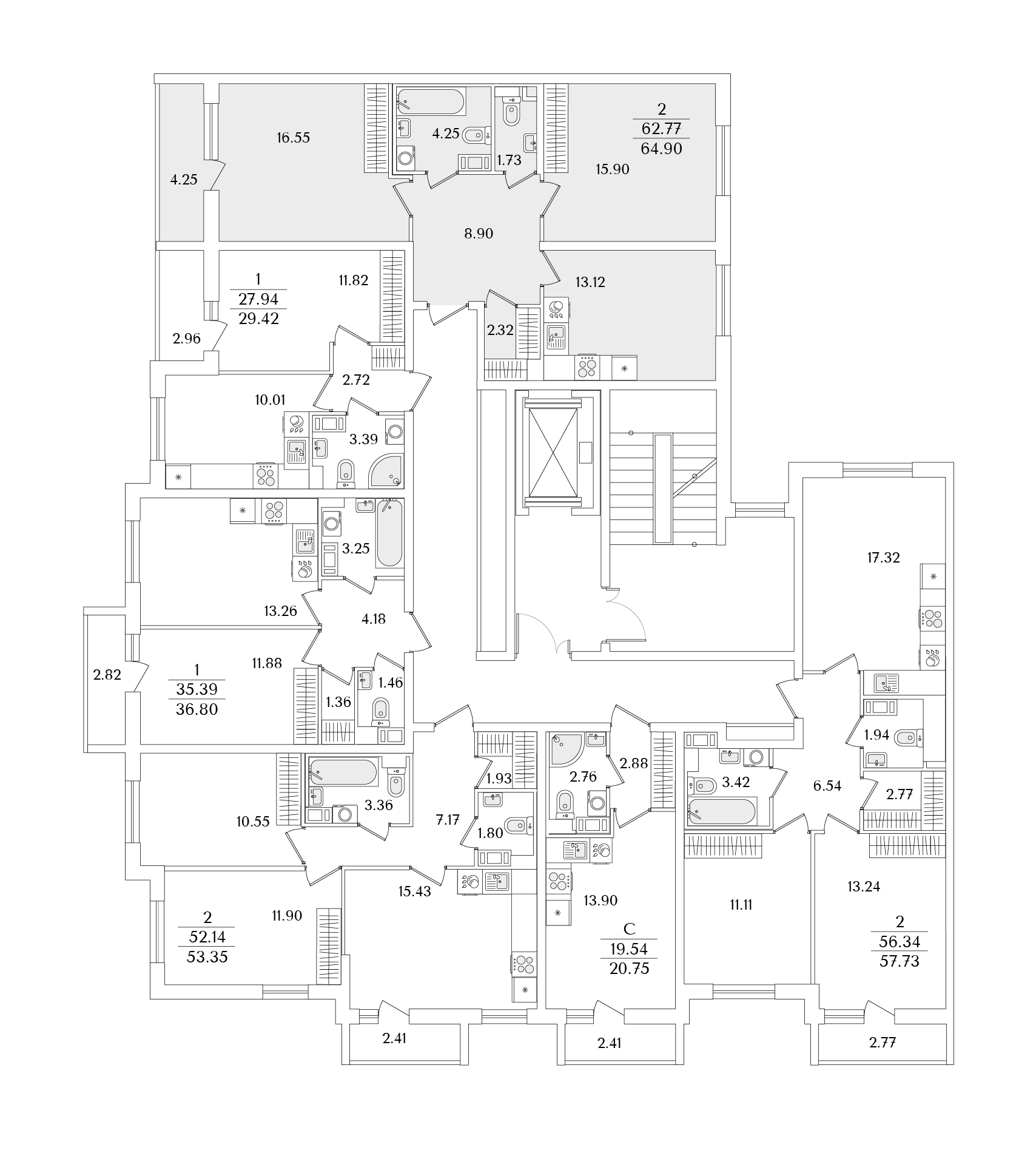 2-комнатная квартира, 64.9 кв.м, Кинопарк, изображение-2