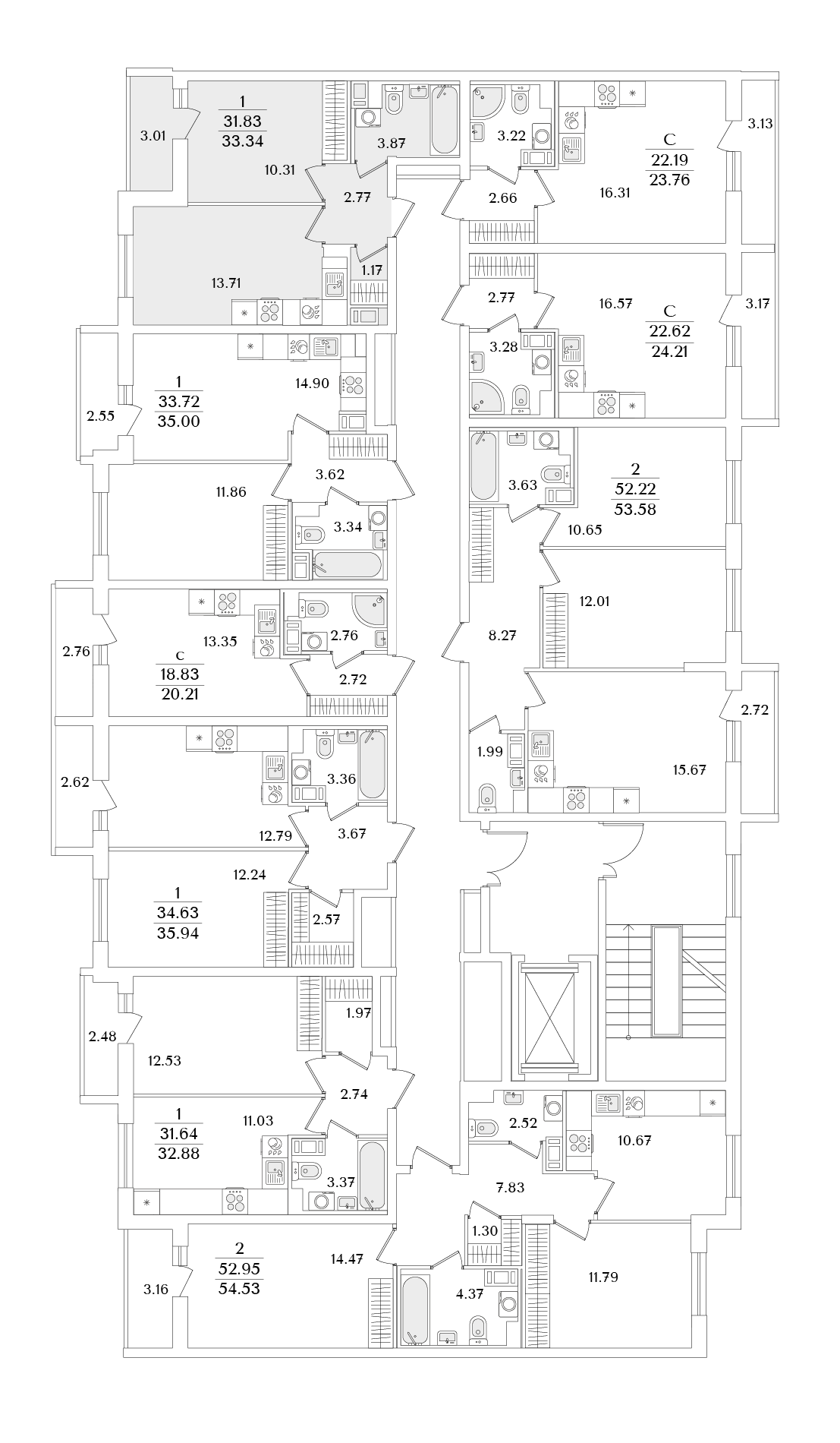 1-комнатная квартира, 33.34 кв.м, Кинопарк, изображение-2