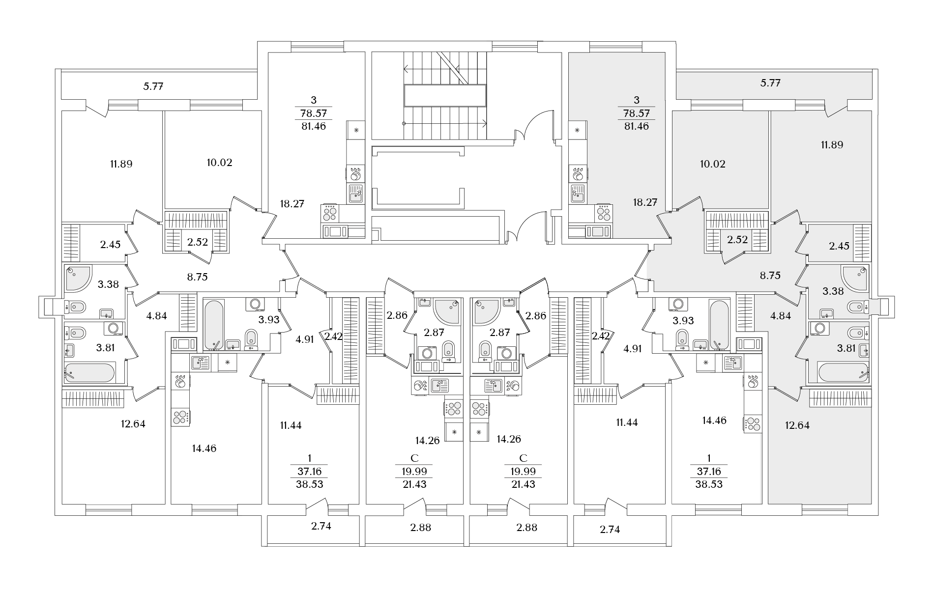 3-комнатная квартира, 81.11 кв.м, Кинопарк, изображение-2