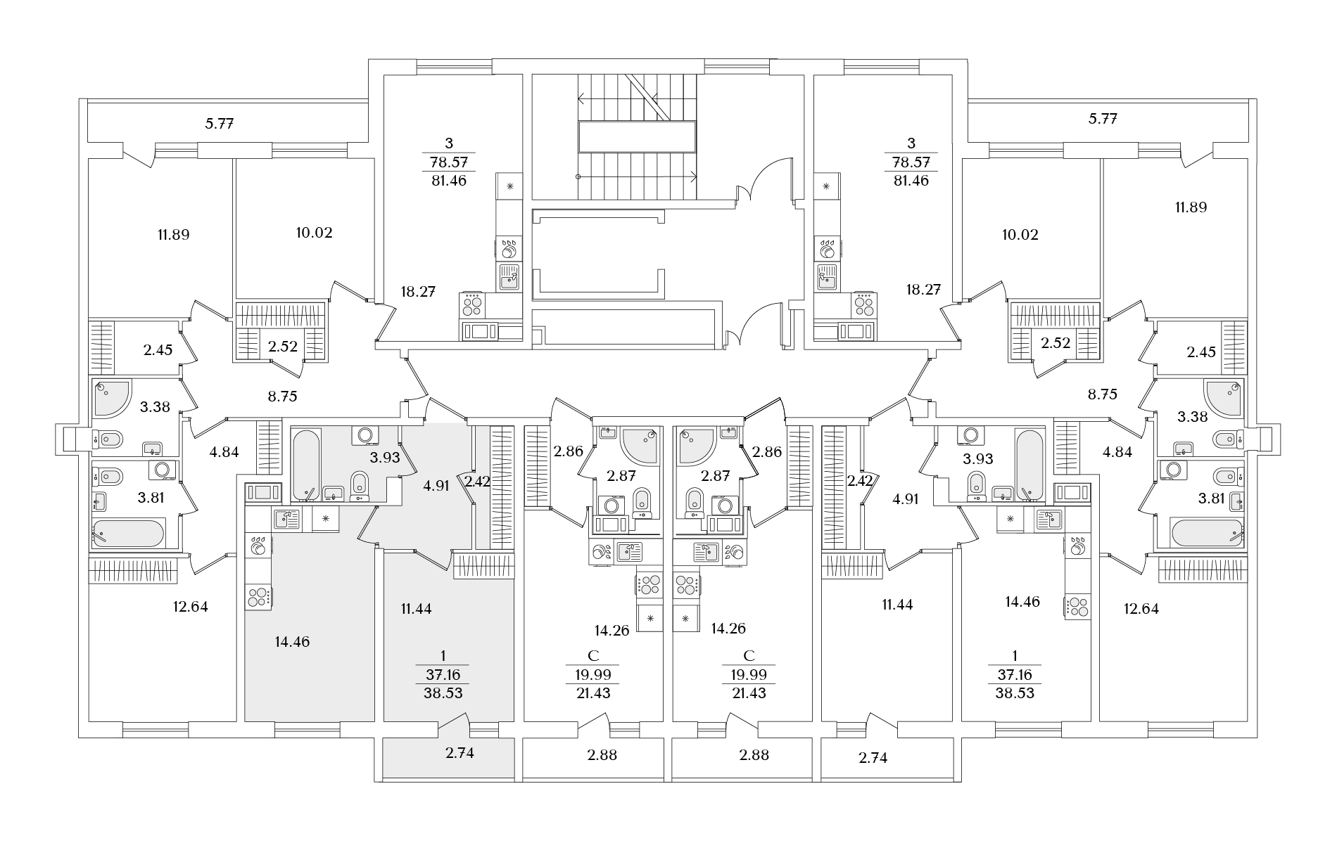 1-комнатная квартира, 38.53 кв.м, Кинопарк, изображение-2 1-комнатная квартира, 38.53 кв.м, Кинопарк, изображение-2