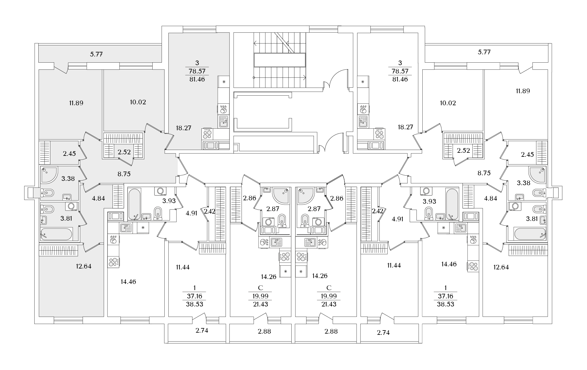 3-комнатная квартира, 81.11 кв.м, Кинопарк, изображение-2