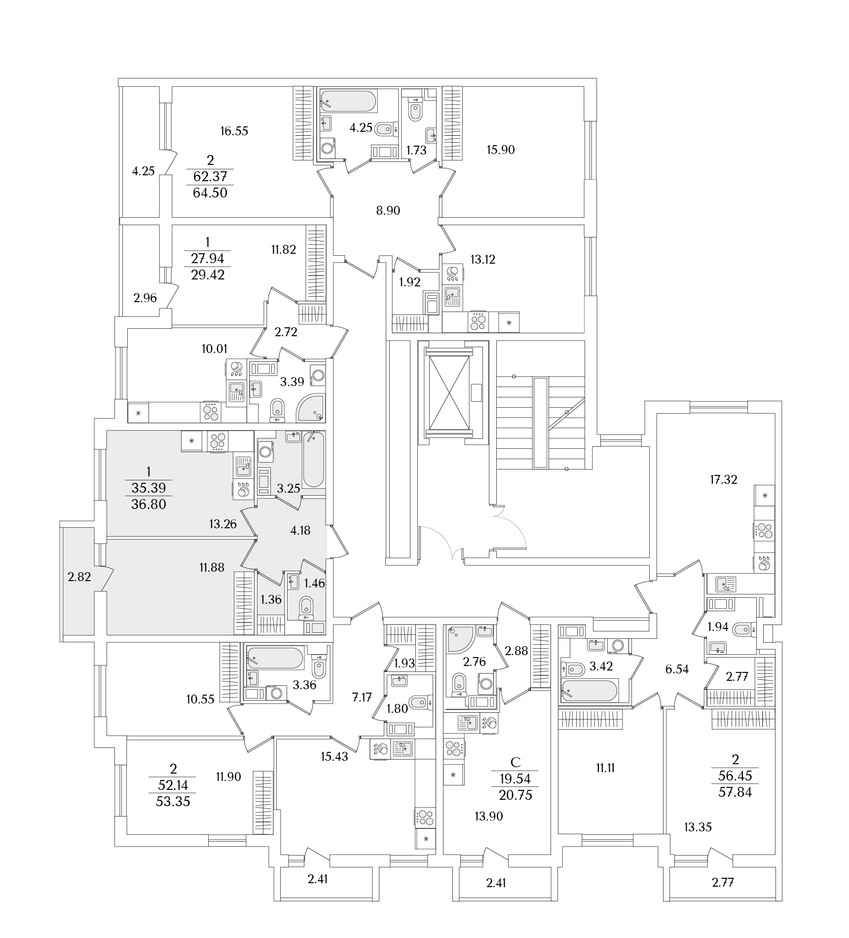 1-комнатная квартира, 36.8 кв.м, Кинопарк, изображение-2