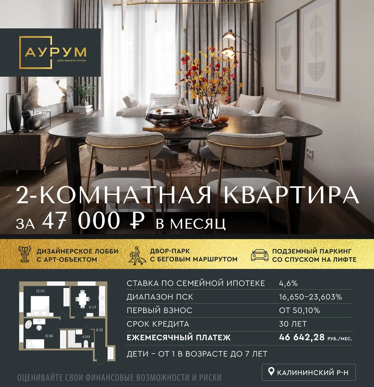 Семейная ипотека от ВТБ на квартиры в ЖК «Аурум»